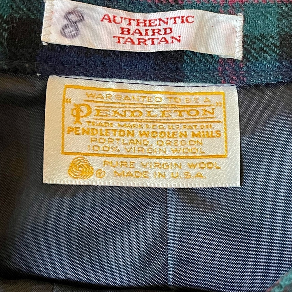 Vintage Pendleton Plaid Wool Midi A-Line Skirt - Picture 4 of 6